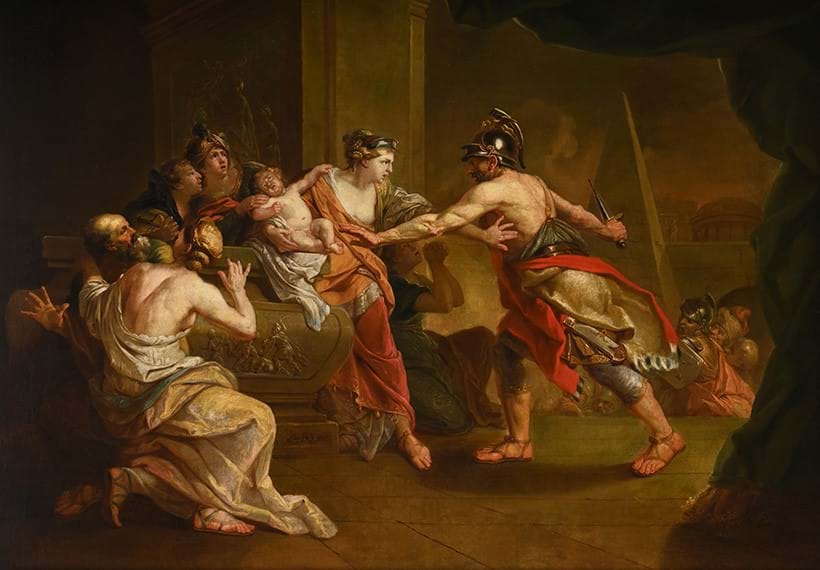 Inline Image - Lot 118: Johann Zoffany (British 1733-1810), Ulysses Seizing Astyanax from Andromache, oil on canvas | Est. £40,000-60,000 (+ fees)