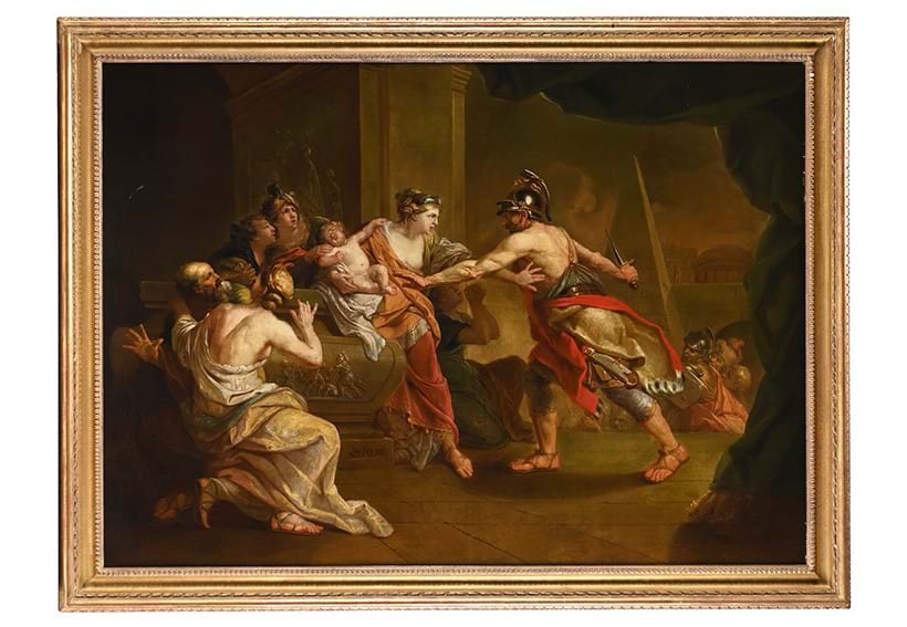 Inline Image - Lot 118: Johann Zoffany (British 1733-1810), Ulysses Seizing Astyanax from Andromache, oil on canvas | Est. £40,000-60,000 (+ fees)