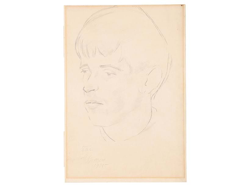 Inline Image - Gilbert Spencer (British 1892-1979), Head Study of Stan, pencil, signed, titled and dated 1925 | Est. £300-500