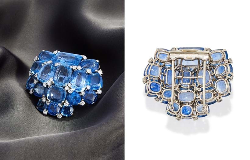 Inline Image - Cartier, a sapphire and diamond cluster clip brooch | Est. £30,000-50,000 (+ fees) | 12 June 2025