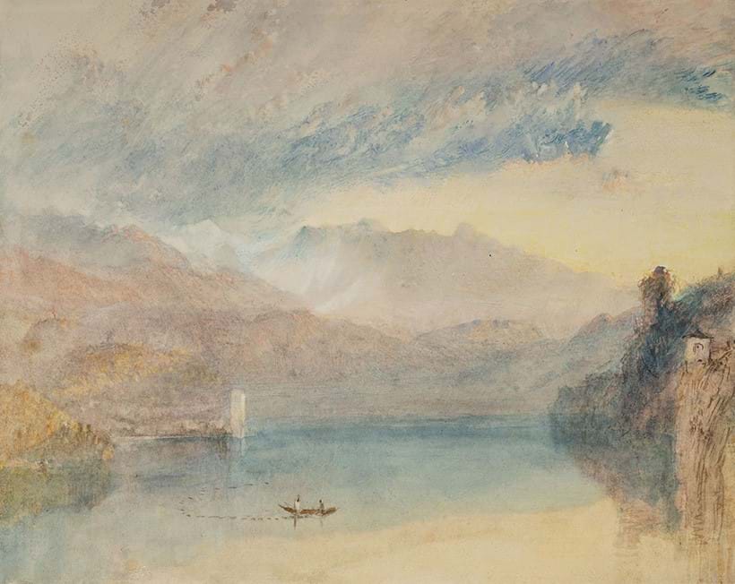 Inline Image - J M W  Turner, 'Sarner See ('Lake of Brienz')', c.1844, watercolour and bodycolour on paper, IA30. Private Collection, photography © David Kirkham Fisheye Images