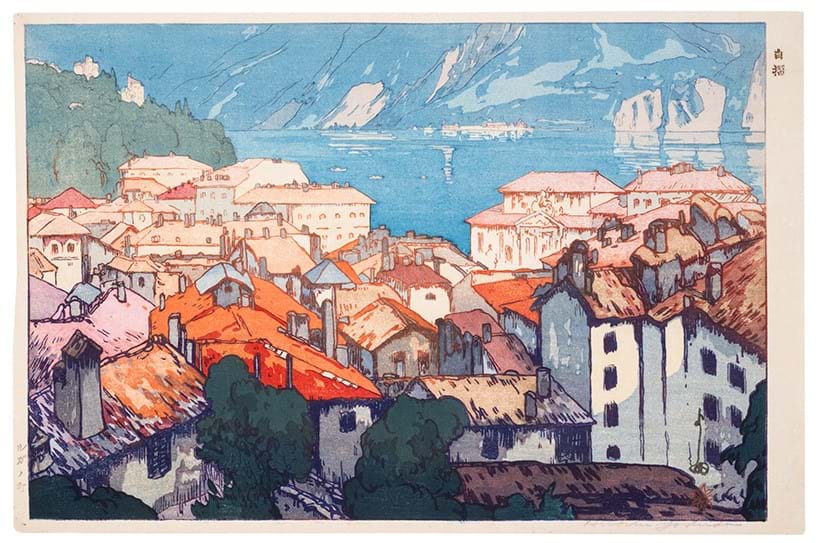 Inline Image - Lot 99: Yoshida Hiroshi (1876-1950), Lugano (Rugano machi), Taisho period, early 20th century | Est. £1,500-2,000 (+ fees)