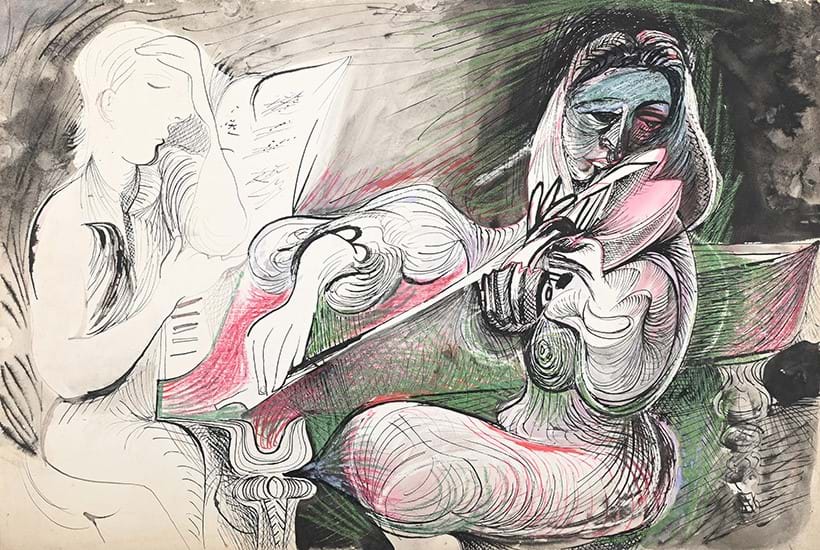 Inline Image - Lot 275: Ceri Richards (British 1903-1971), Two Musicians, watercolour and ink | Est. £4,000-6,000 (+ fees)