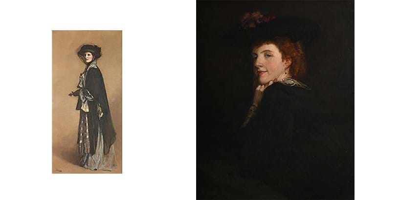 Inline Image - Left: Fig 1 | Sir John Lavery, Mrs Edward Vulliamy, Shipley Art Gallery, Gateshead | Right: Fig 2: Lot 147: Sir John Lavery, Mrs Geoffrey Birkbeck, 1905, the present painting
