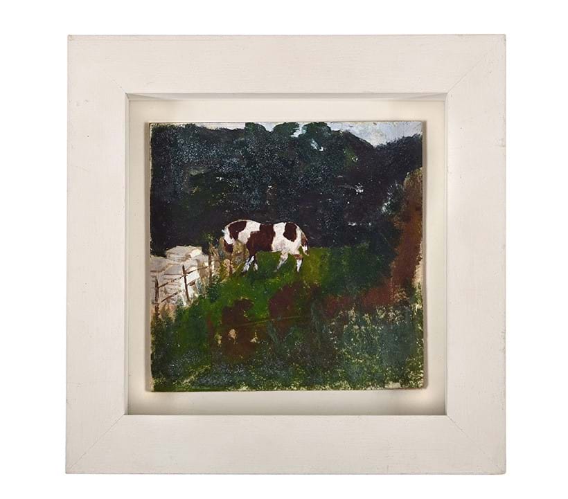 Inline Image - Lot 47: Sir Stanley Spencer (British 1891-1959), Piebald Pony and the Beehives, oil on card | Est. £7,000-10,000 (+ fees)