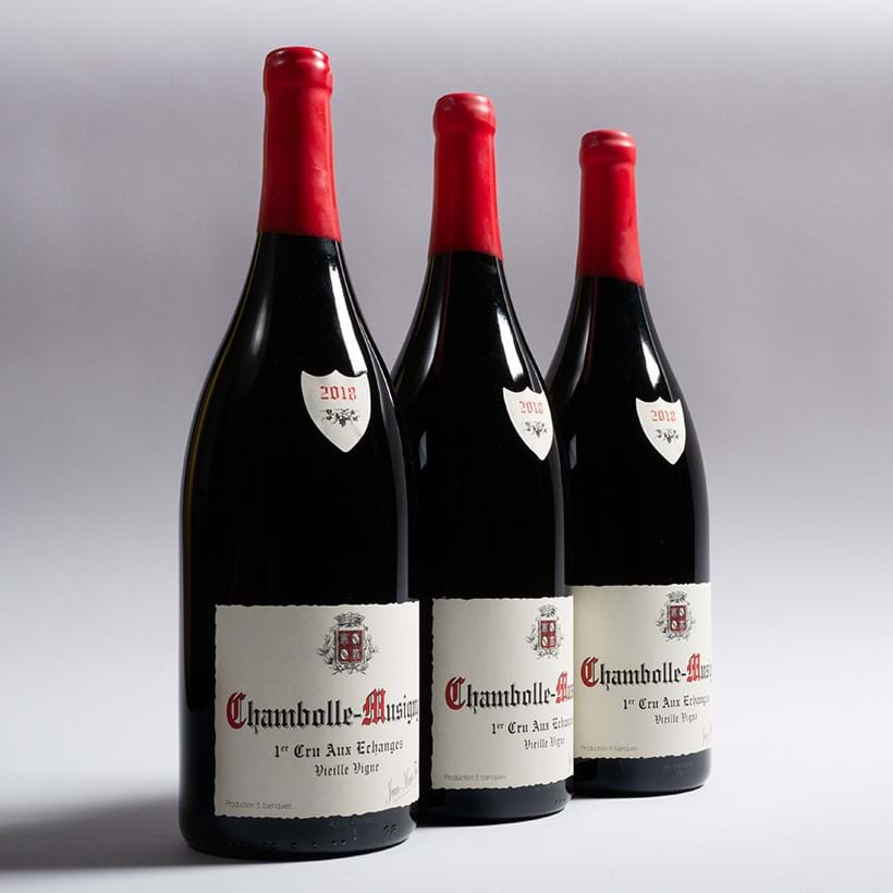 Inline Image - Lot 155: ß 2018 Jean-Marie Fourrier, Chambolle-Musigny Premier Cru, Aux Echanges Vieille Vigne, OCC, 3x150cl | Est. £400-550 (+ fees)