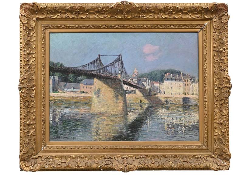 Inline Image - Lot 173: Gustave Loiseau (French 1865-1935), Le Pont Suspendu d'Elbeuf, Soleil, oil on canvas | Est. £100,000-150,000 (+ fees)