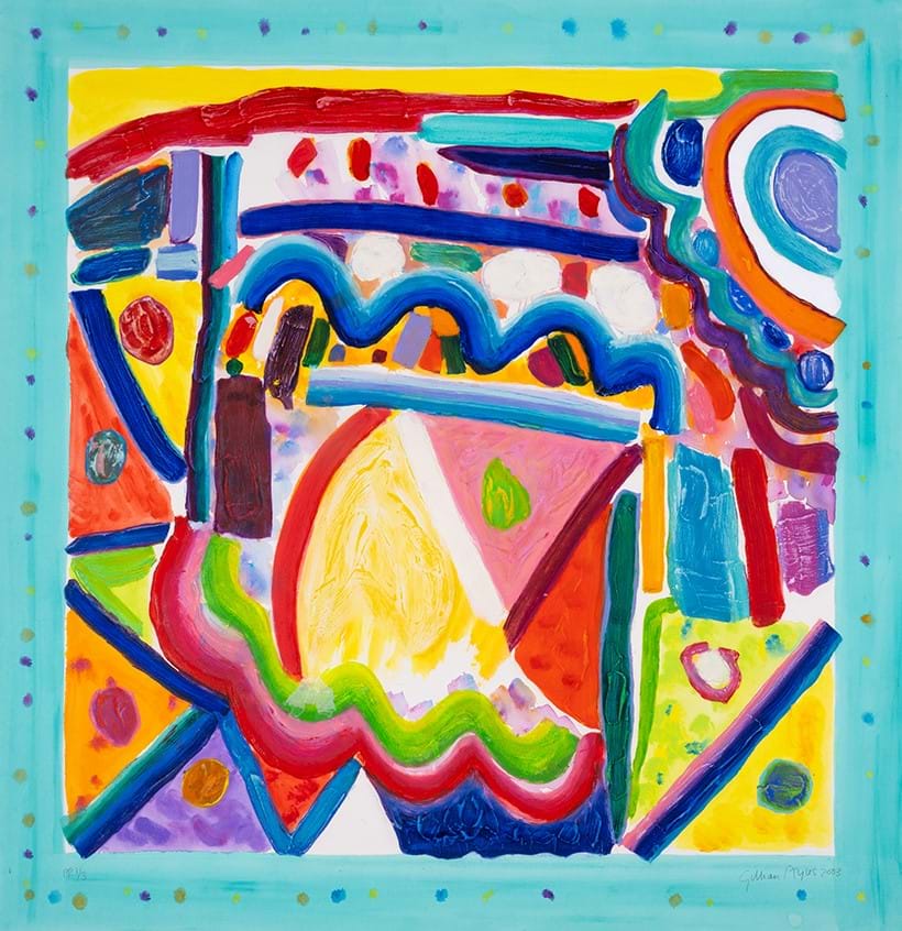 Inline Image - Lot 98: Gillian Ayres (1930-2018), 'Blueberry Hill (Cristea 13)', Etching with carborundum printed in colours, extensively hand-coloured in acrylic, 2001 | Estimate £1,500-2,000 (+ fees)