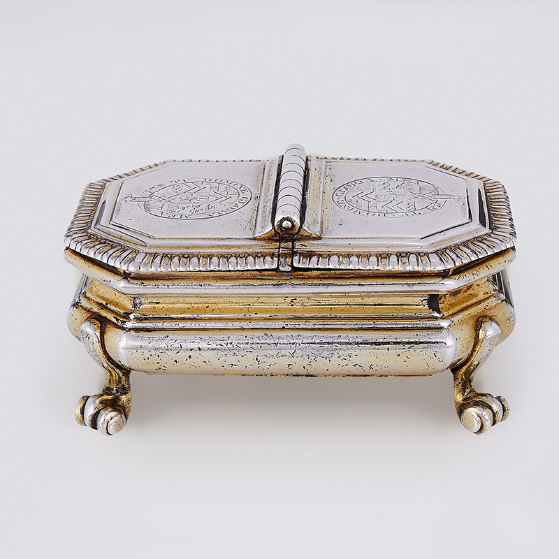 A pair of George III silver gilt table spice Boxespaul Storr, London 1797