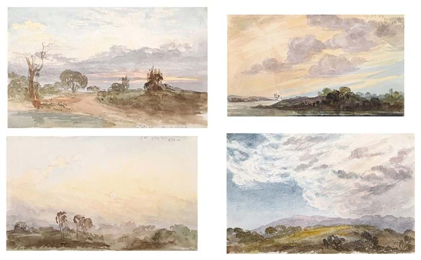 Inline Image - Lot 76: ‡ Joseph Michael Gandy (British 1771-1843), 'Cloudy Study Along The Coast'; With Three Others (4), Pencil and watercolour | Est. £2,000-3,000 (+ fees)
