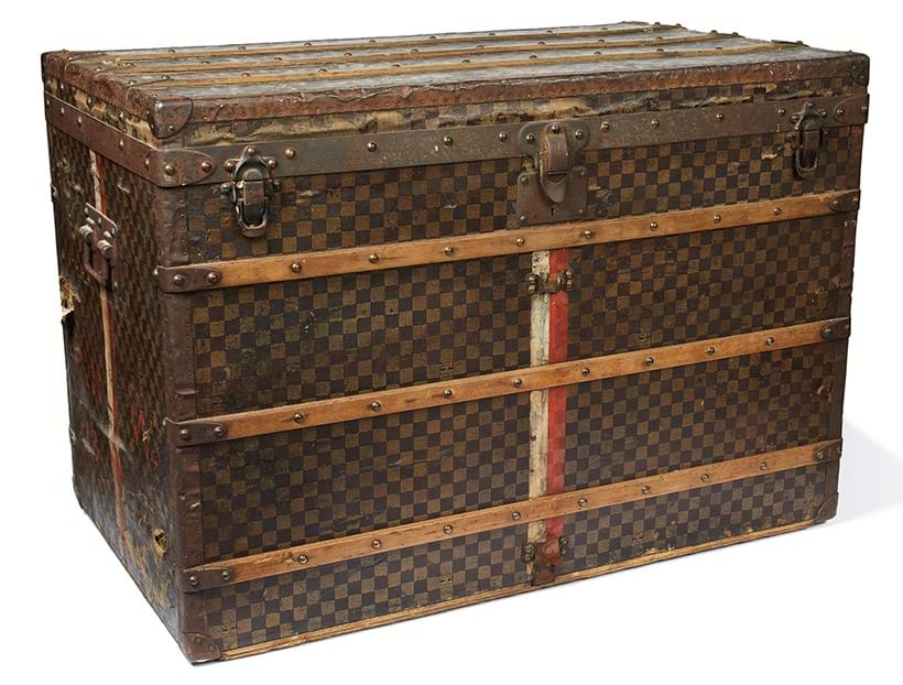 Inline Image - A Louis Vuitton Damier canvas and wooden bound trunk | Sold for £11,250