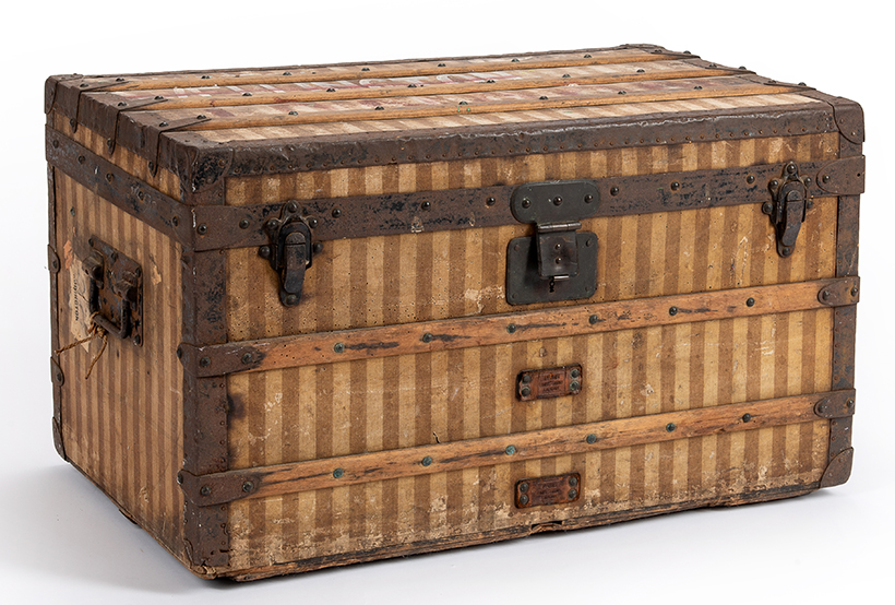 14638 Lot 440 Louis Vuitton a striped coated canvas hard travelling trunk, 20th century Sold for £2,772.jpg