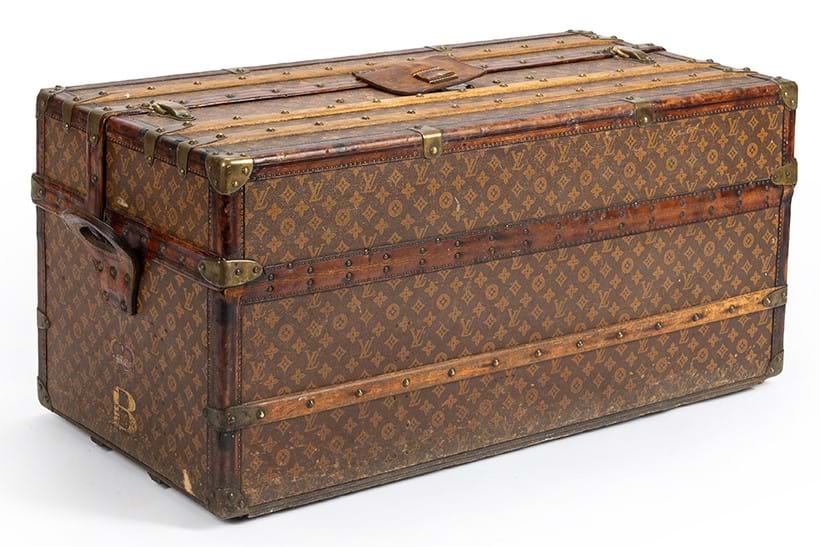 Inline Image - 14638 Lot 442 Louis Vuitton a monogrammed coated canvas hard travelling trunk, no. 147635, 20th century Sold for £8,190