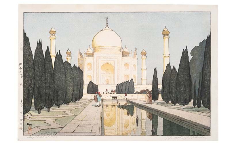Inline Image - Lot 100: Yoshida Hiroshi (1876-1950), The Garden of Taj Mahal (Taji Maharu no niwa), Showa period, 20th century | Sold for £6,096