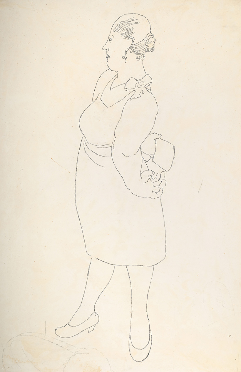Inline Image - Lot 119: Sir Stanley Spencer (British 1891-1959), The Hotel Keeper's Wife, study for Christ Preaching at Cookham Regatta (1952-59), pencil | Sold for £8,890