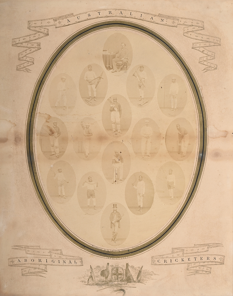 14800 Lot 95 Patrick Dawson (fl. 1866-1872), Australian Aboriginal Cricketers, oval albumen paper photographic print, 1867.JPG