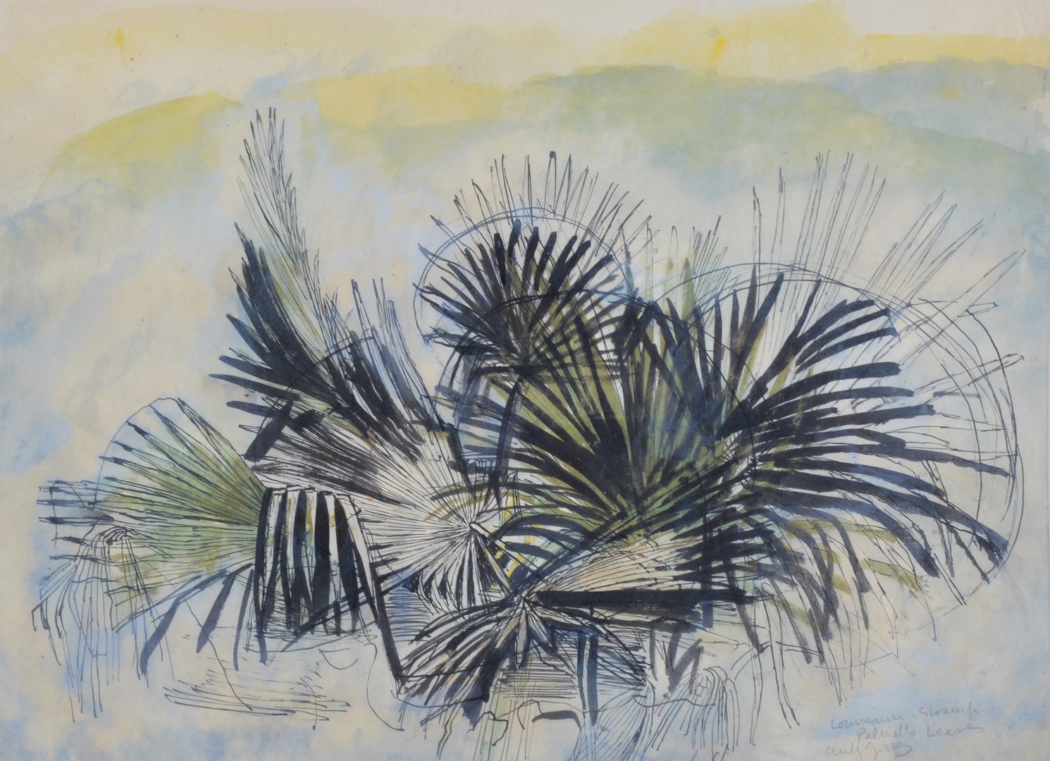 Inline Image - Anthony Gross (British 1905-1984), Louisiana swamp, palmetto leaves, pen and ink and watercolour on paper; est. £1,000-1,500 (+fees), lot 60, Fine Pictures, 26 April 2018