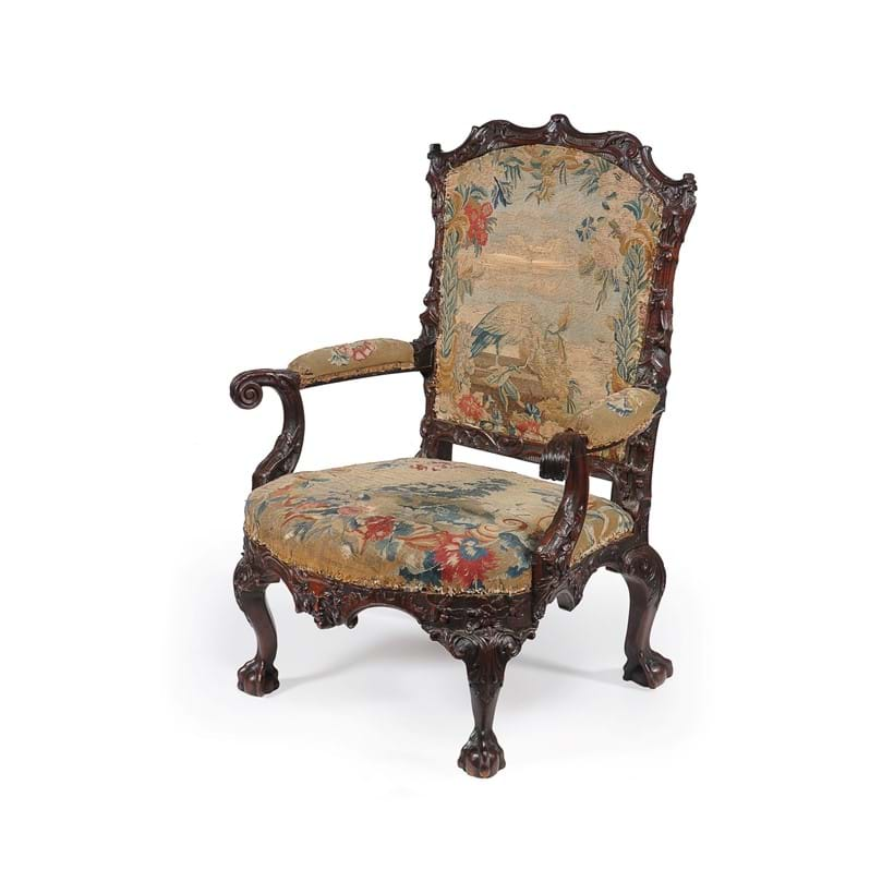 Inline Image - A George II 'red' walnut armchair, est. £8,000-12,000 (+fees)