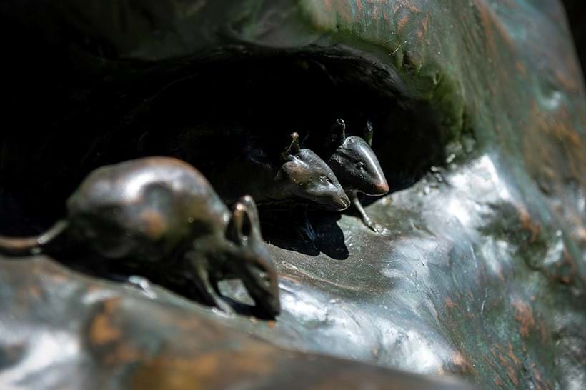 Inline Image - The much loved mice, nestled in the sculpture