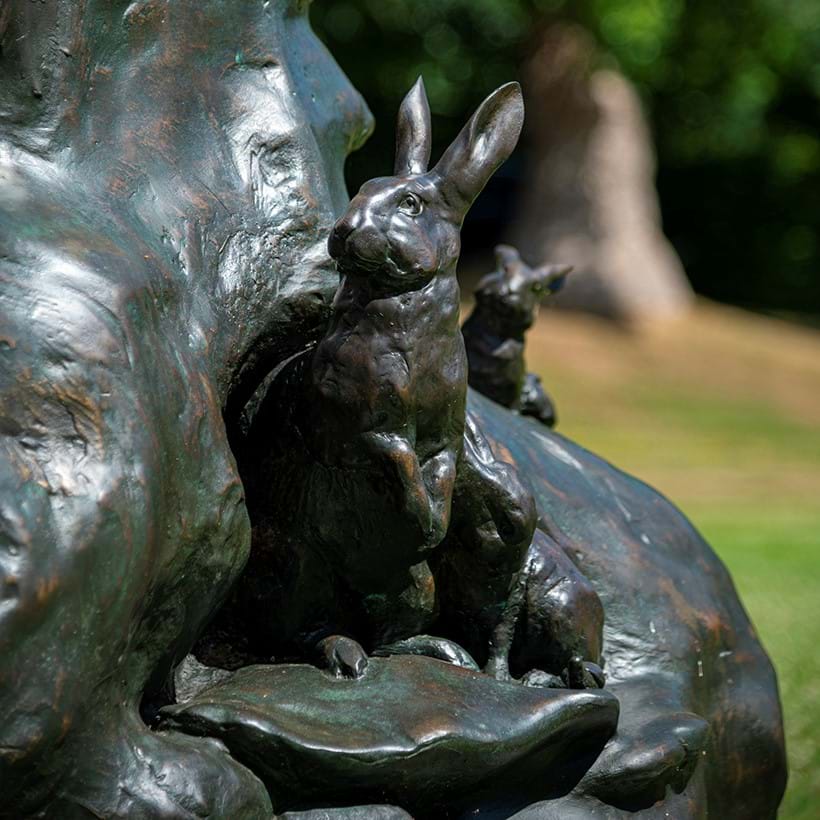 Inline Image - The rabbits were often used to steady children as they climbed around sculpture