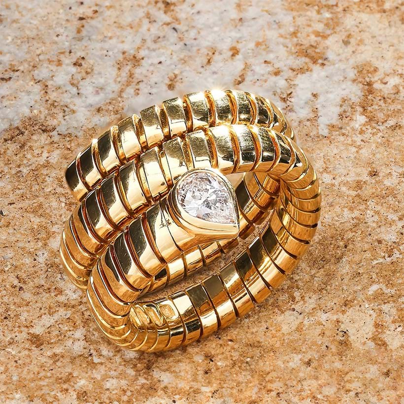 Inline Image - Bulgari, a diamond 'Tubogas' ring | Sold for £4,032