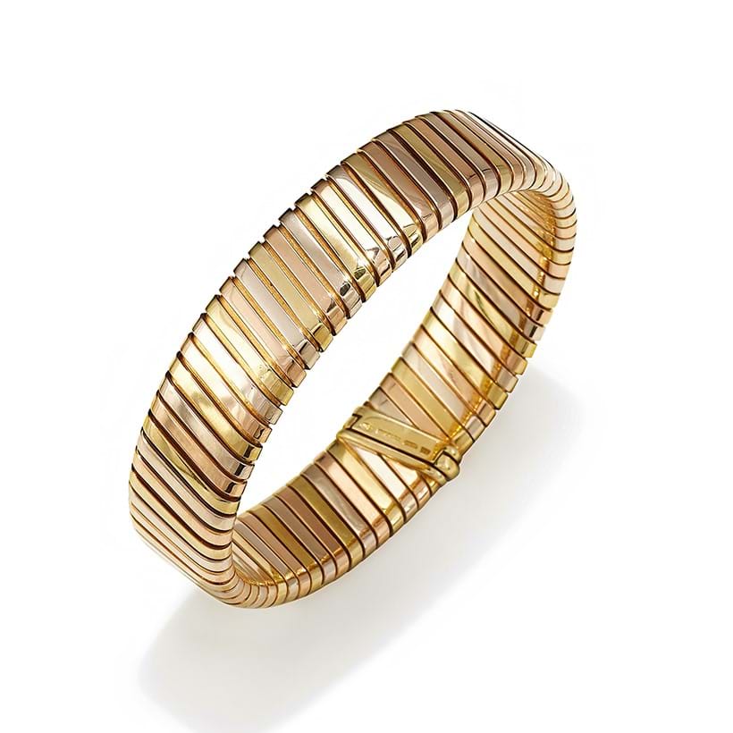 Inline Image - Bulgari, a tricoloured 'tubogas' bracelet | Sold for £5,040