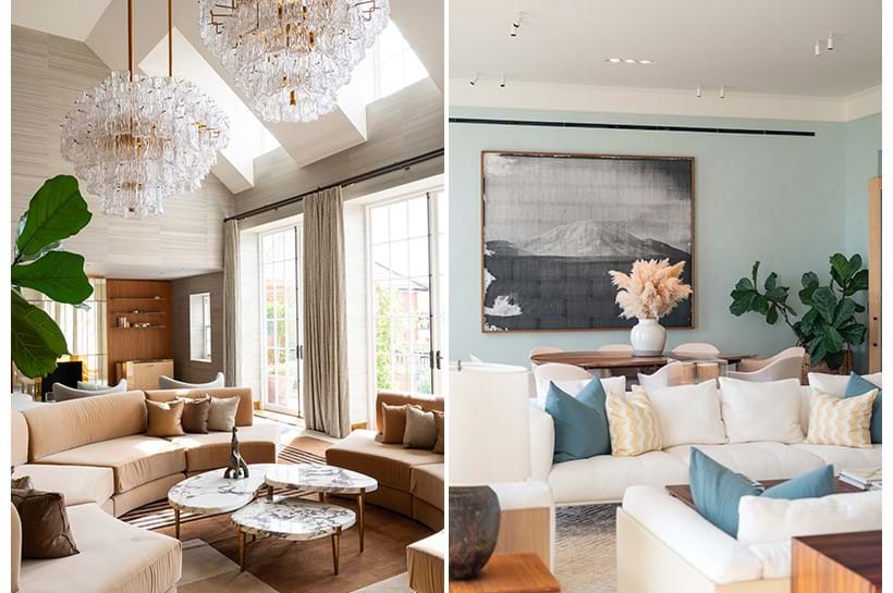 Inline Image - (Left) London penthouse designed by Peter Mikic; (Right) London apartment designed by the late Richard Collins