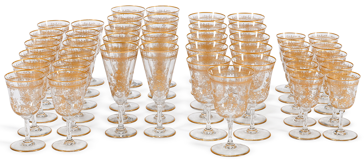 Lot 316 - Baccarat, Recamier, a parcel gilt glass part table service, Lorraine, France, modern.jpg