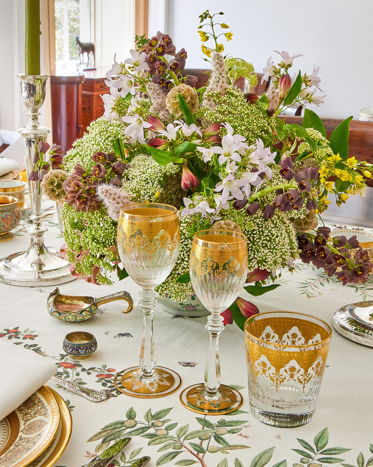 Inline Image - Tablescape by Miranda Lance using items from Dreweatts Fine Silver and The Art of Dining auction on Tuesday 23 September 2025