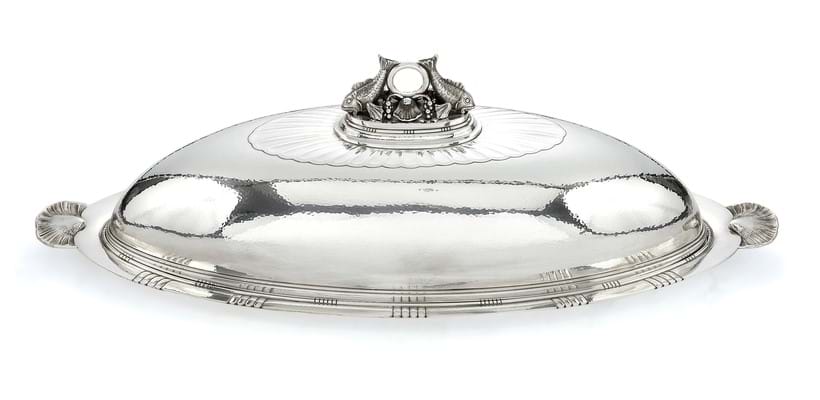 Inline Image - Lot 257, a Danish silver oval fish dish, drainer and cover, 
post 1945, designed by Johan Rohde, 1919, est. £20,000-30,000 (+fees)