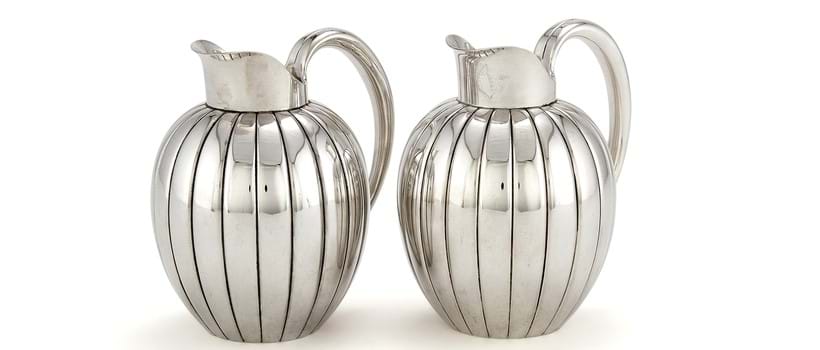Inline Image - Lot 214, pair of Danish silver Bernadotte cream jugs or pitchers, 
post 1945; est. £1,500-2,000 (+fees)