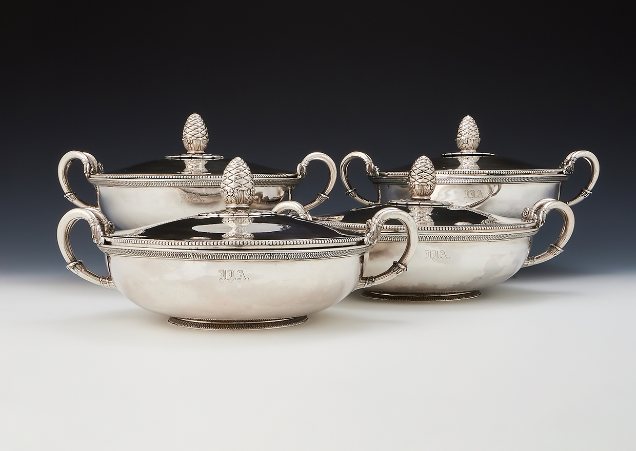 373 - A set of four French silver vegetable dishes, Jaques-Henri Fauconnier.jpg