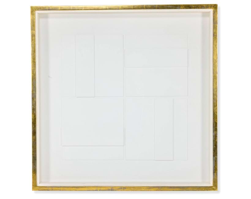 Inline Image - Lot 126: Alan Reynolds (British 1926 - 2014), ‘Structures-Group IV 27 (Rotation 2)’, Prepared painted card on wood base | Sold for £12,446