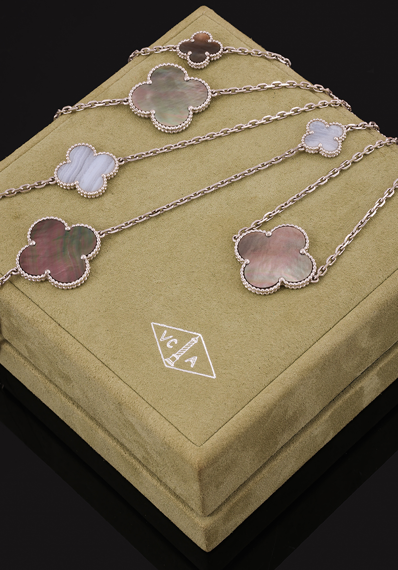 Inline Image - Van Cleef & Arpels, Magic Alhambra, a mother of pearl and chalcedony necklace | Sold for £11,340