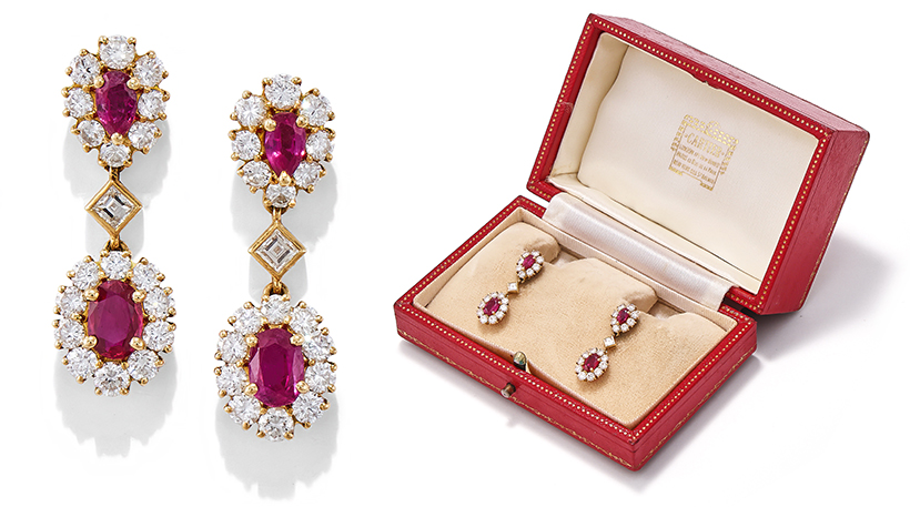 14730 Lot 250 Cartier, a pair of ruby and diamond earrings London 1984 Sold for £10,710.jpg