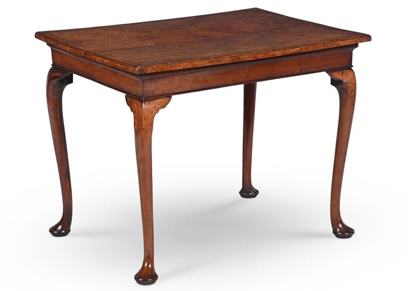Inline Image - Lot 24: A rare George I burr walnut, fruitwood and marquetry side or centre table circa 1720 | Sold for £12,700