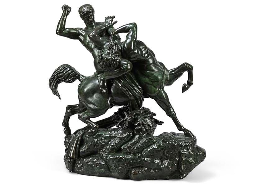 Inline Image - Lot 533: Antoine-Louis Barye (French, 1795-1875), a large mythological group 'Theseus And The Centaur', cast by Barbedienne, circa 1876-1889 | Sold for £27,920