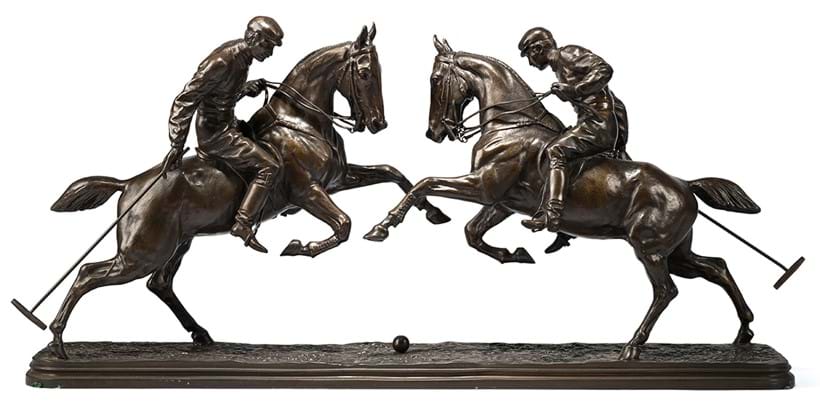 Inline Image - Lot 536: After Isidore-Jules Bonheur (1827-1901), a large equestrian bronze 'The Polo Players' mid to late 20th century | Sold for £19,050