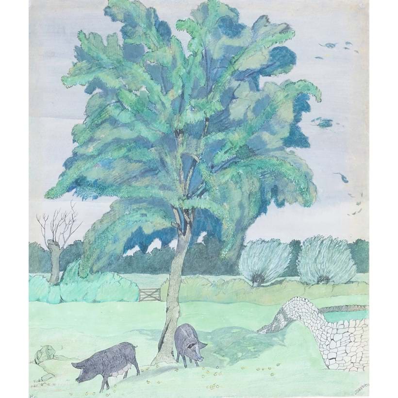 Inline Image - Lot 33: John Nash (British 1893-1977), 'Acorns', Watercolour, ink, crayon and pencil | Est. £20,000-30,000 (+ fees)