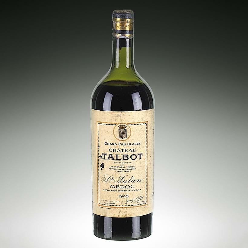 Inline Image - Lot 60: ß 1945 Chateau Talbot 4eme Cru Classe, Saint-Julien, 1 x 150cl | Est.400-580 (+ fees)