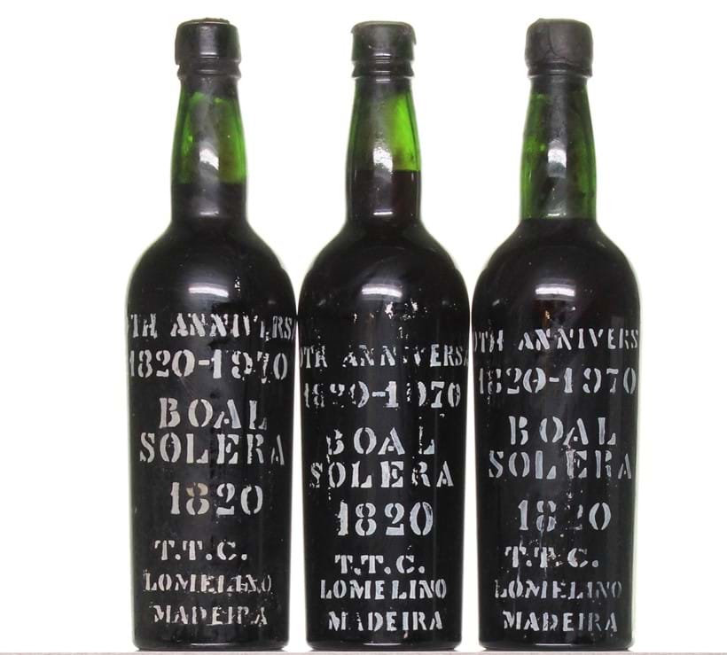 Inline Image - 1820-1970 Solera Bual Anniversary, Lomelino; bottle numbers 994, 1014, 1277, 1386, 2 unknown, 6 x 75cl; est. £3,000-4,000 (+fees)