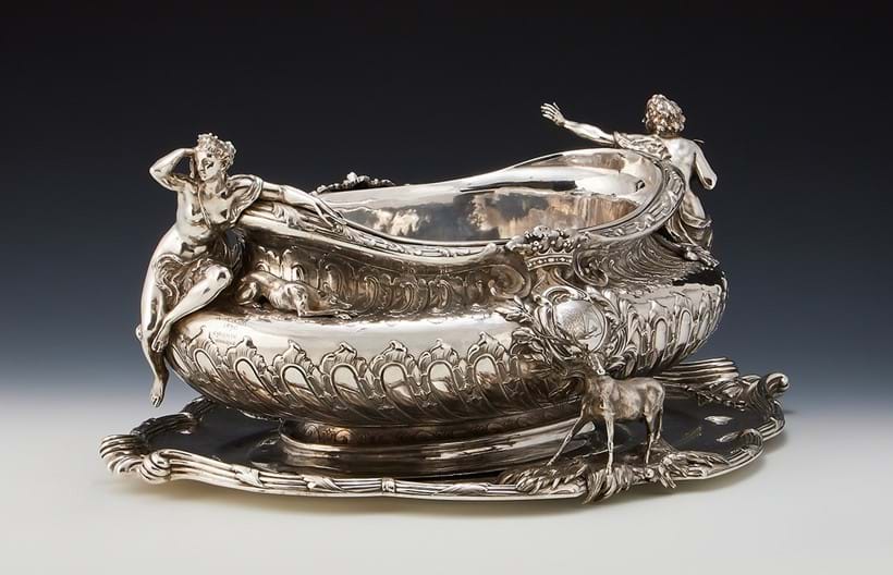 Inline Image - Lot 256: A French silver wine cistern, Émile Hugo, after a design by Auguste Nicolas Cain, circa 1870 | Sold for £32,960