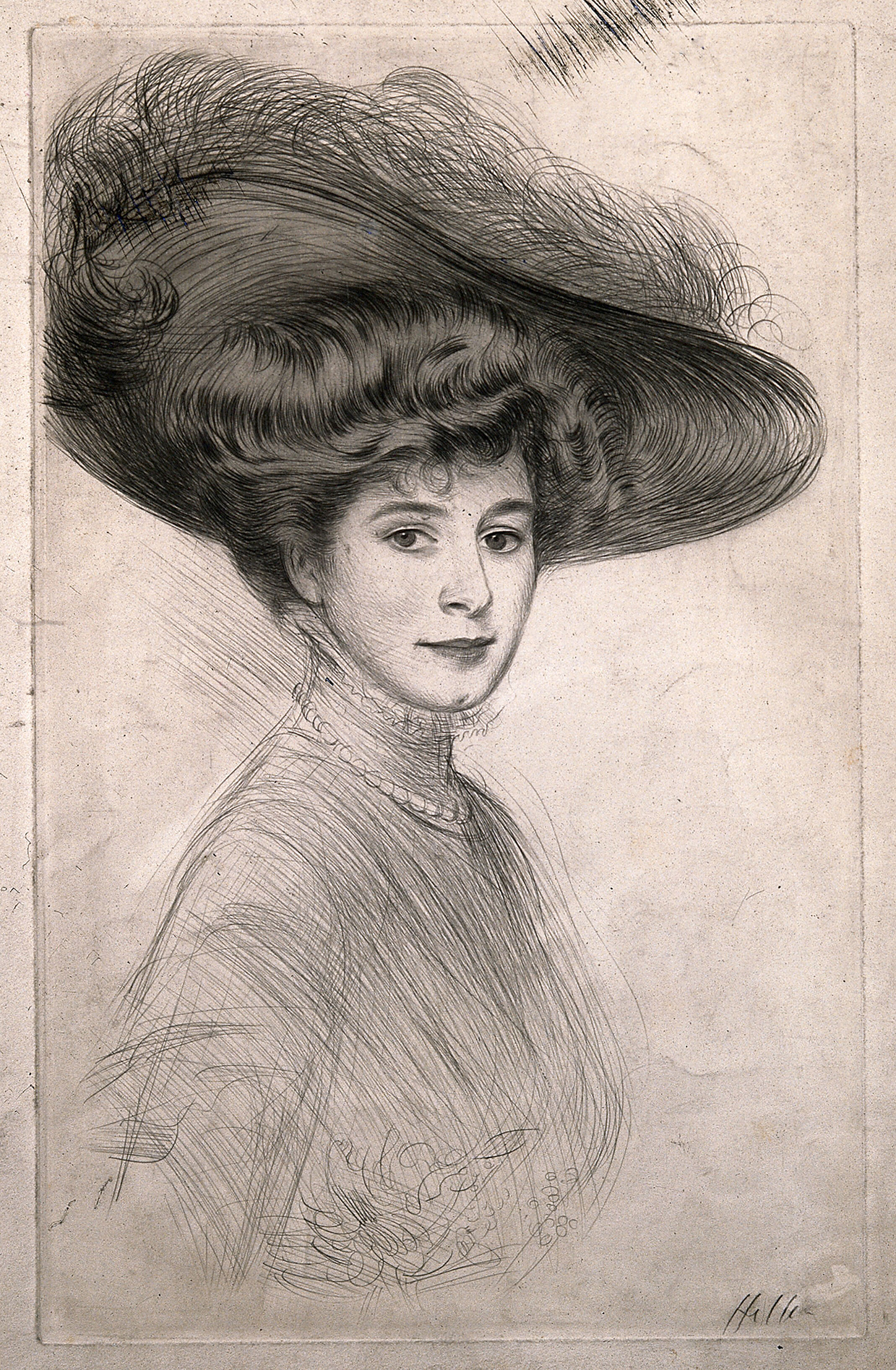 Inline Image - Gwendoline Maud Syrie, née Barnardo (later Syrie Wellcome, later Syrie Maugham). Drypoint by Paul César Helleu, ca. 1901 | © Paul Helleu/ Wellcome Library