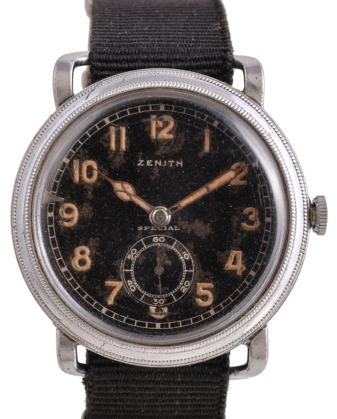 Inline Image - Lot 230, Zenith, Special, base metal Pilot’s wrist watch, 
no. 8211017, circa 1940s; est. £700-900 (+fees)