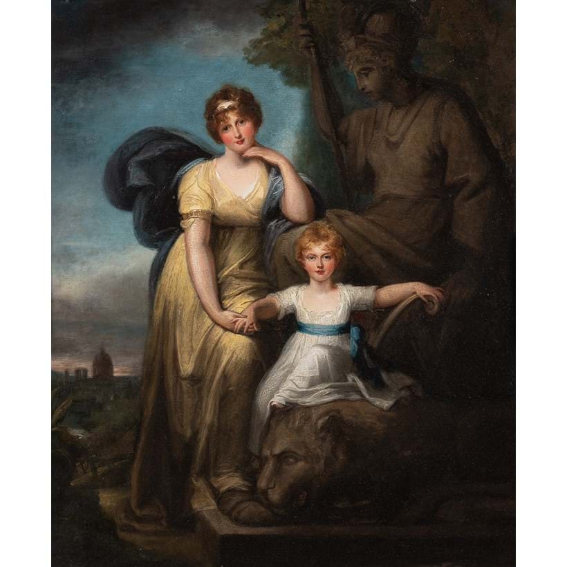 Inline Image - Lot 40: Maria Cosway (British 1759/60-1838), 'Portrait of Caroline, Princess of Wales and her daughter, Princess Charlotte', Oil on panel | Est. £20,000-30,000 (+ fees)