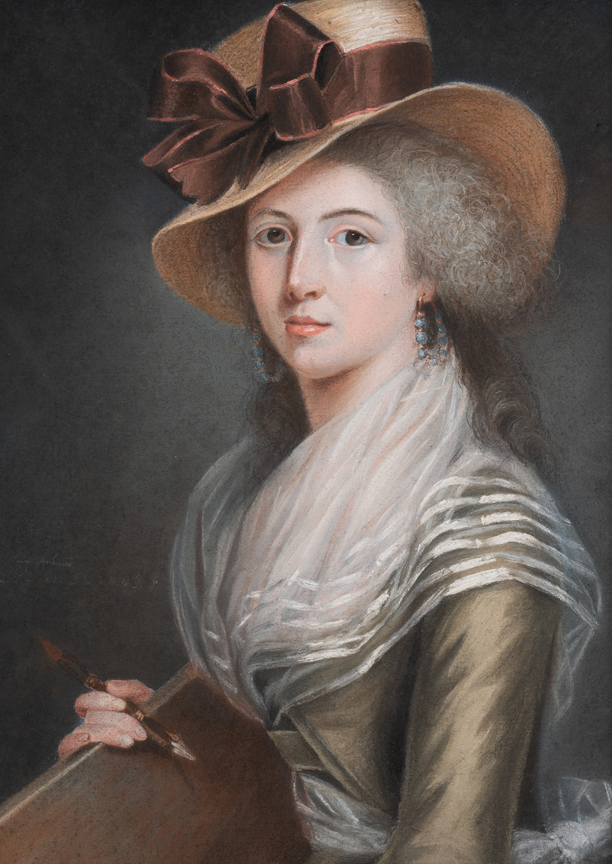 Inline Image - Lot 36: Anne-Marie-Joseph Archinard, Comtesse De Gouvion (French 1777-1811), 'Self-Portrait with a Portfolio', Pastel | Est. £3,000-5,000 (+ fees)