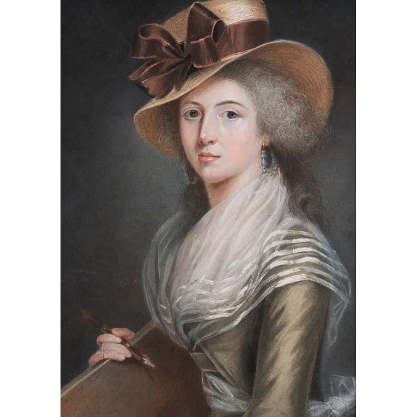 Inline Image - Lot 36: Anne-Marie-Joseph Archinard, Comtesse De Gouvion (French 1777-1811), 'Self-Portrait with a Portfolio', Pastel | Est. £3,000-5,000 (+ fees)
