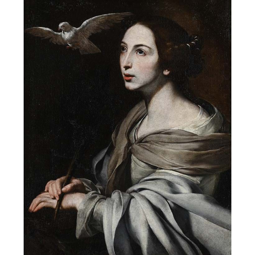 Inline Image - Lot 6: Francesco Guarino (Italian 1611-1651), 'Portrait of a Saint, probably Catherine of Alexandria', Oil on canvas | Est. £10,000-15,000 (+ fees)