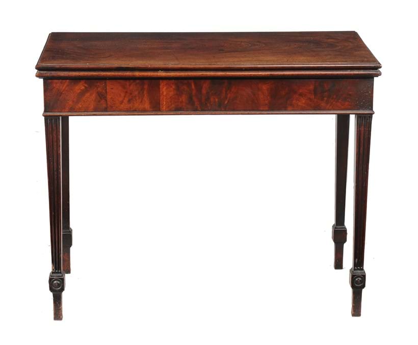 Inline Image - Lot 4, a mahogany card table, circa 1780, the rectangular top enclosing a baize playing surface, Provenance: Kingstone Lisle Park; est. £2,000-3,000 (+fees)