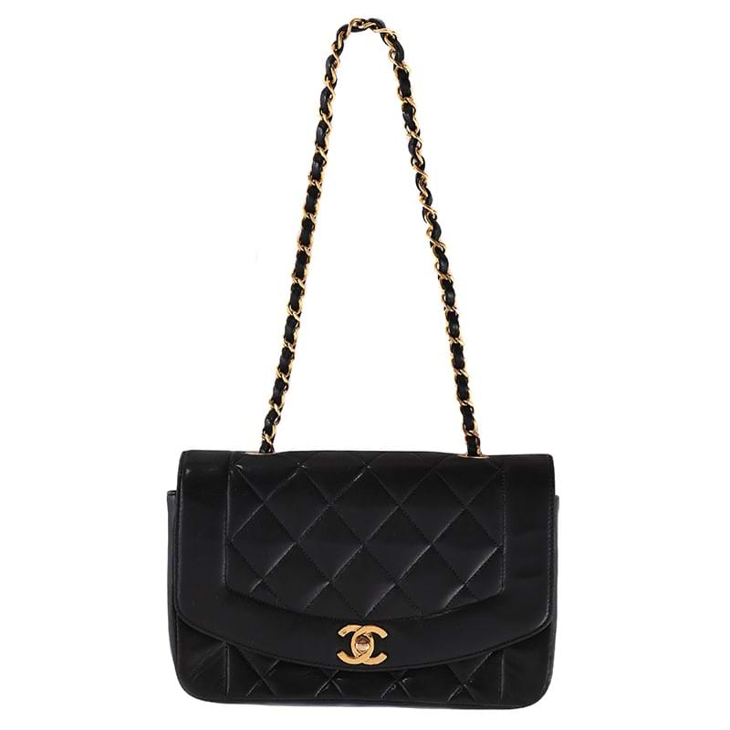 Chanel, Diana, a black quilted lambskin flap handbag, circa 1994-1996